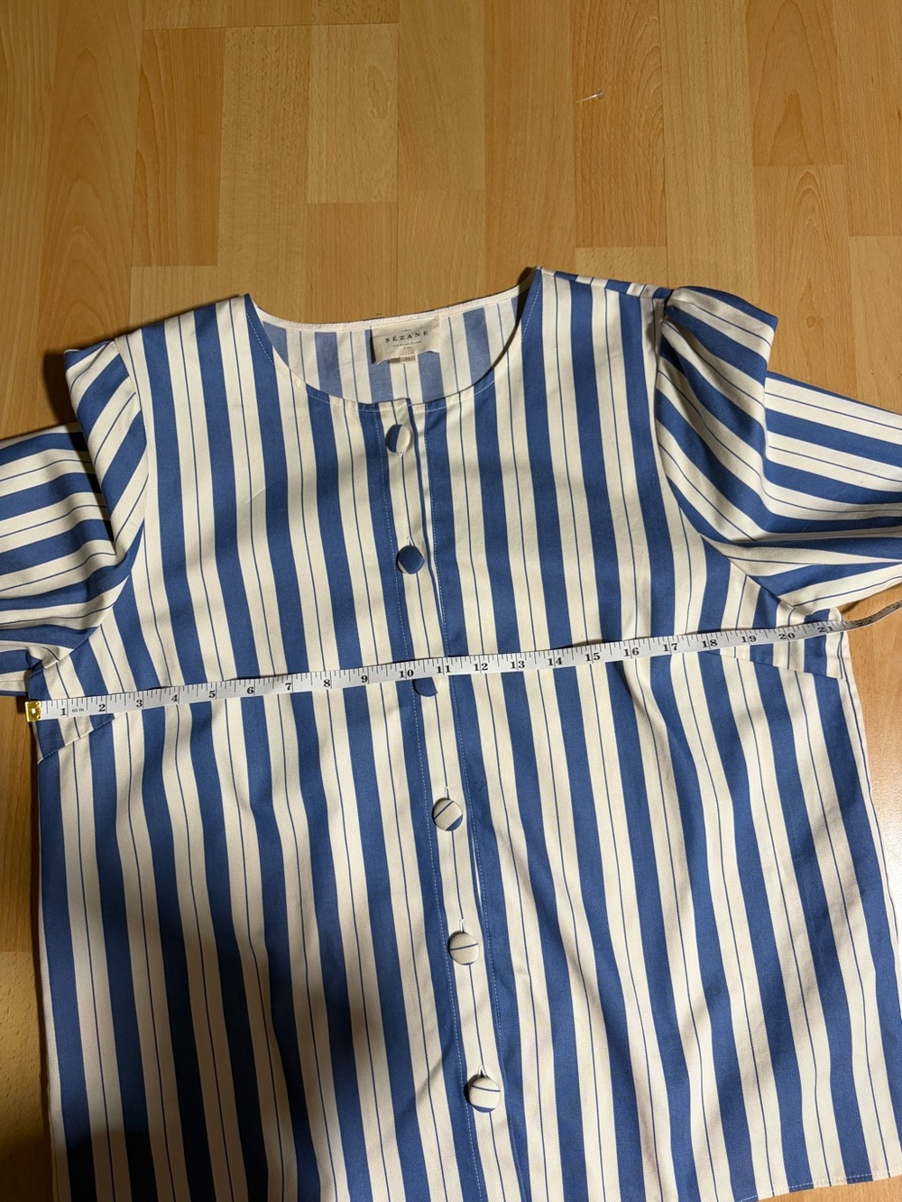 Sezane Celeste Shirt in Maggie Blue and White Striped Preppy Nautical XL - Picture 10 of 12